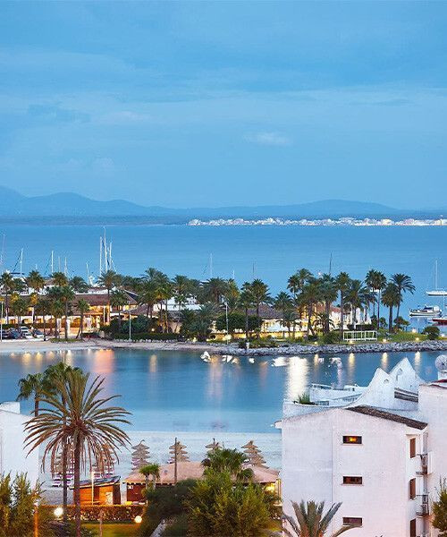 Alcúdia harbour and bay at dusk - Mallorca - Spain