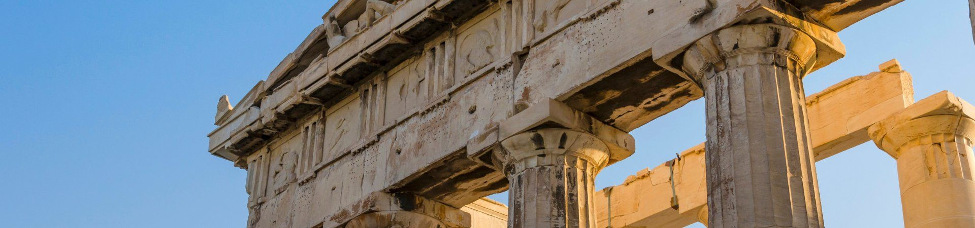 Ancient columns of the Parthenon - Acropolis - Greece