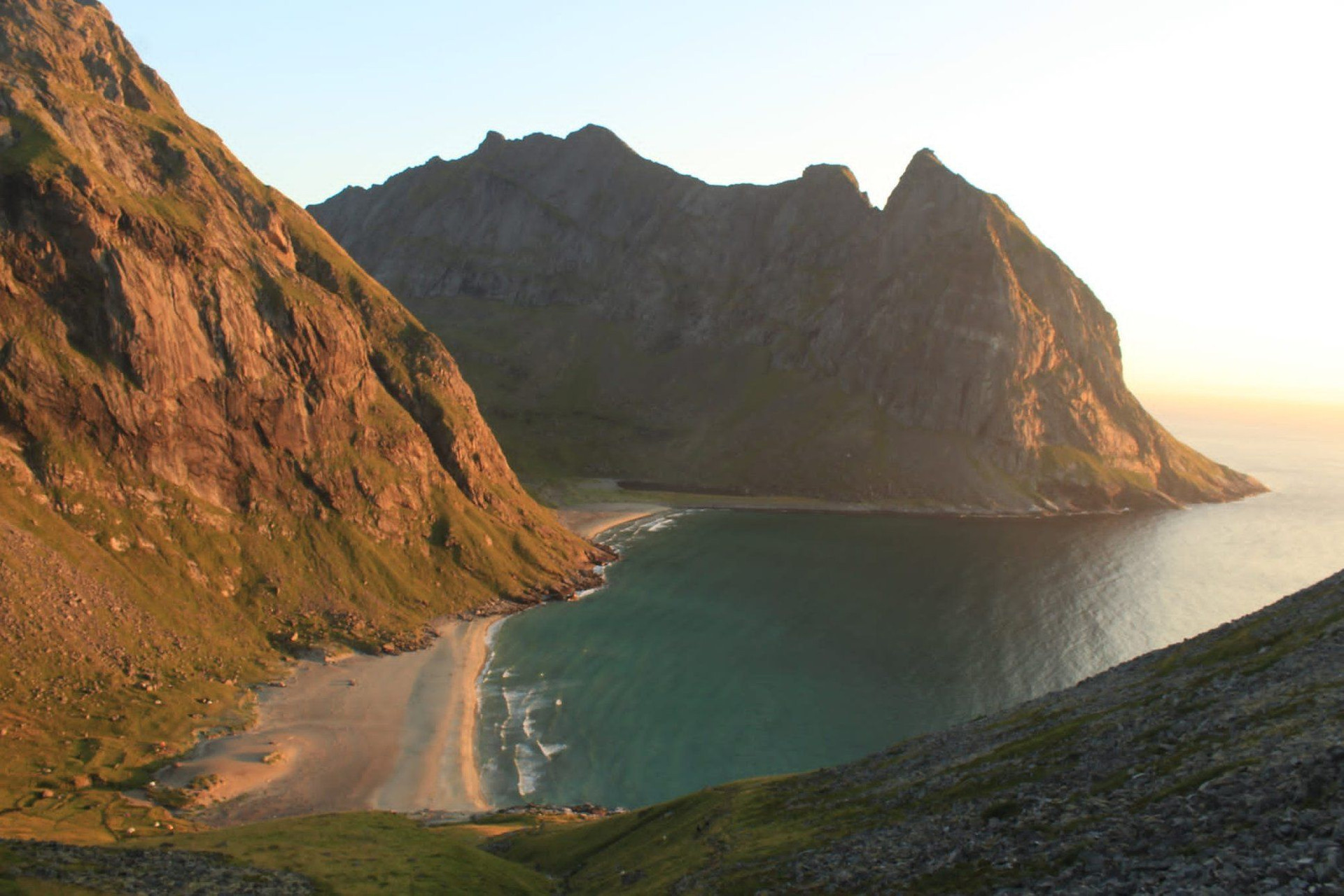 Beach between cliffs - Lofoten Islands - Norway