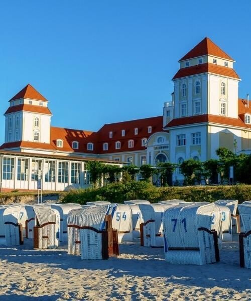 Kurhaus and beach baskets of Binz - Rügen Island - Germany