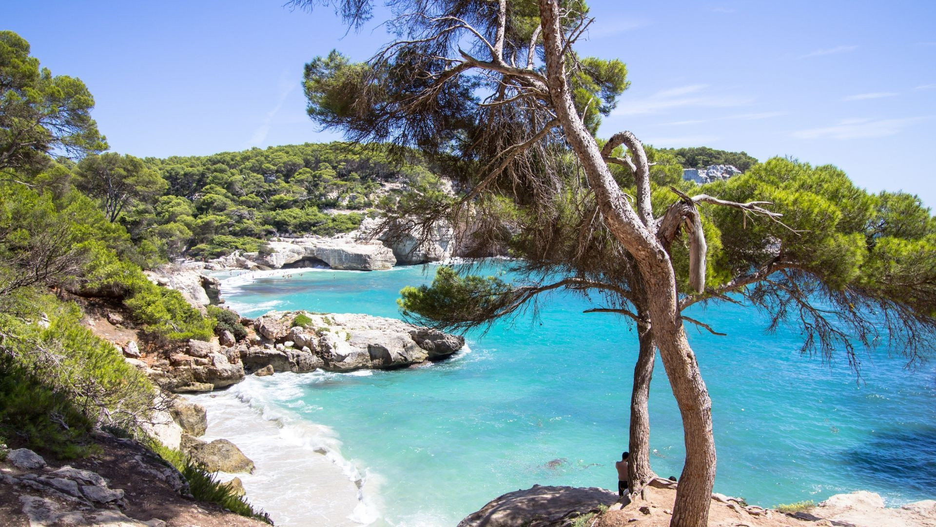 Turquoise cove of Cala Mitjana - Menorca - Balearic Islands - Spain