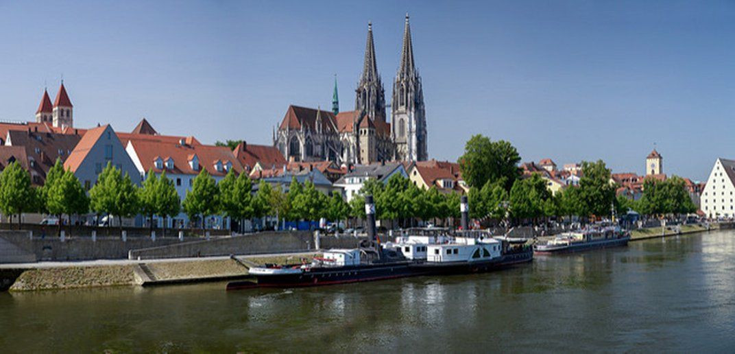 Cathedral and old town of Regensburg on the Danube - Germany