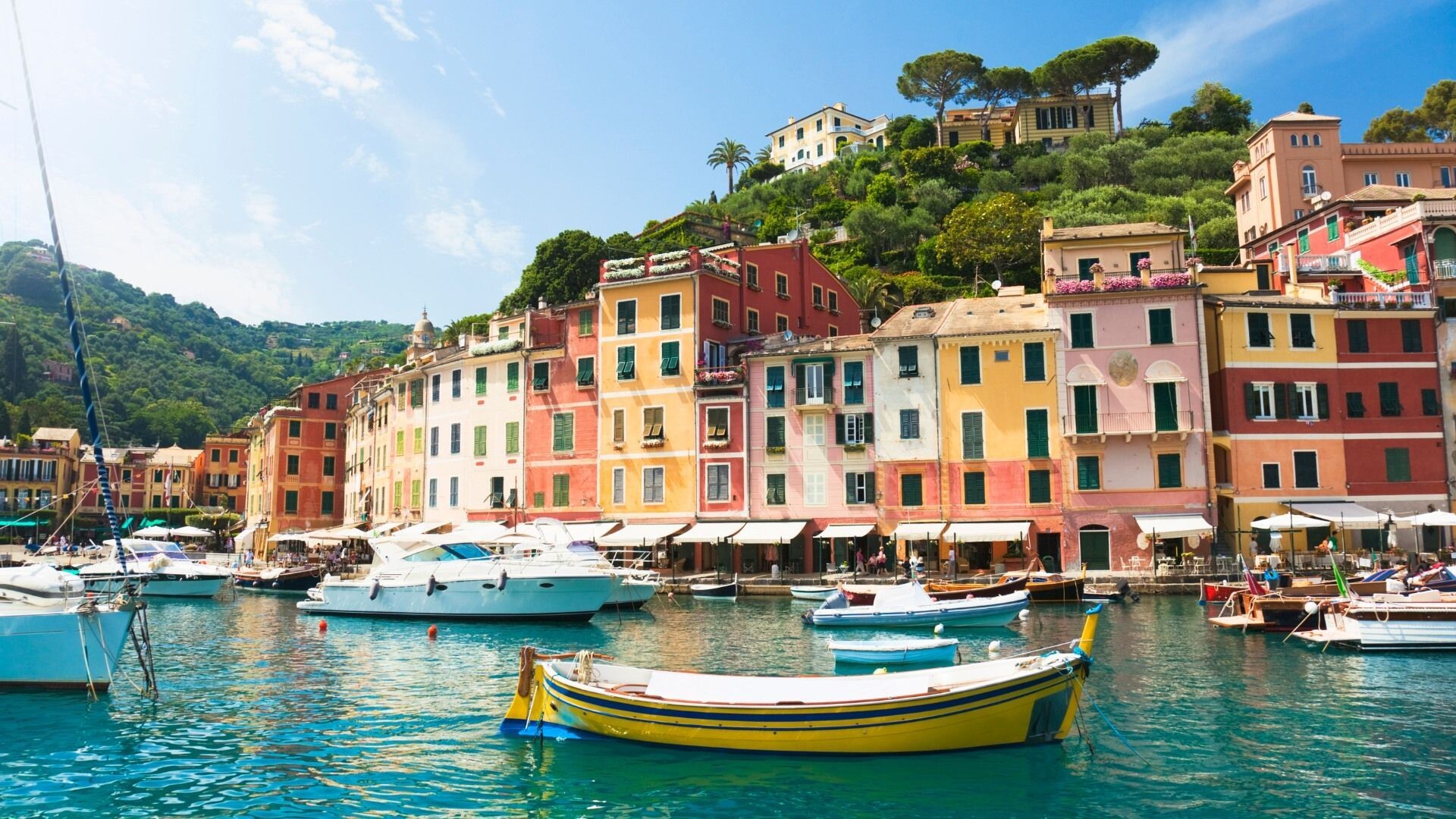 Façades colorées et bateaux de Portofino - Ligurie - Italie