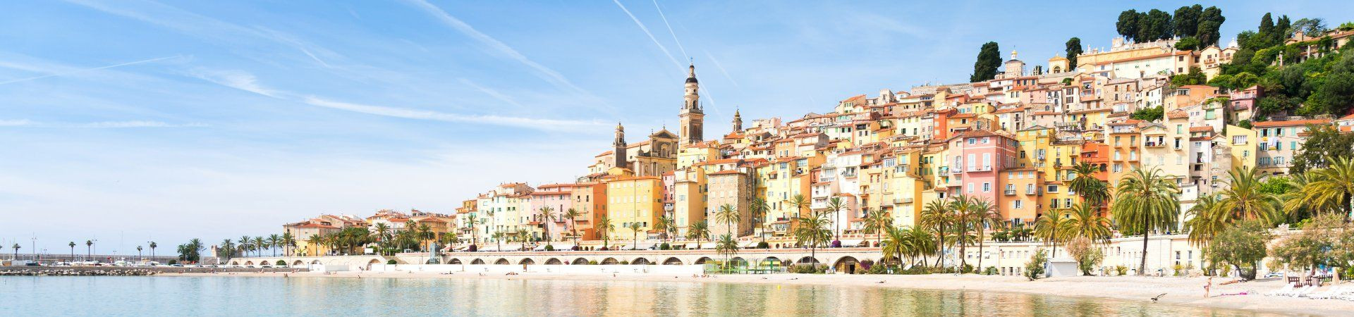 Colourful houses of Menton by the sea - French Riviera - France