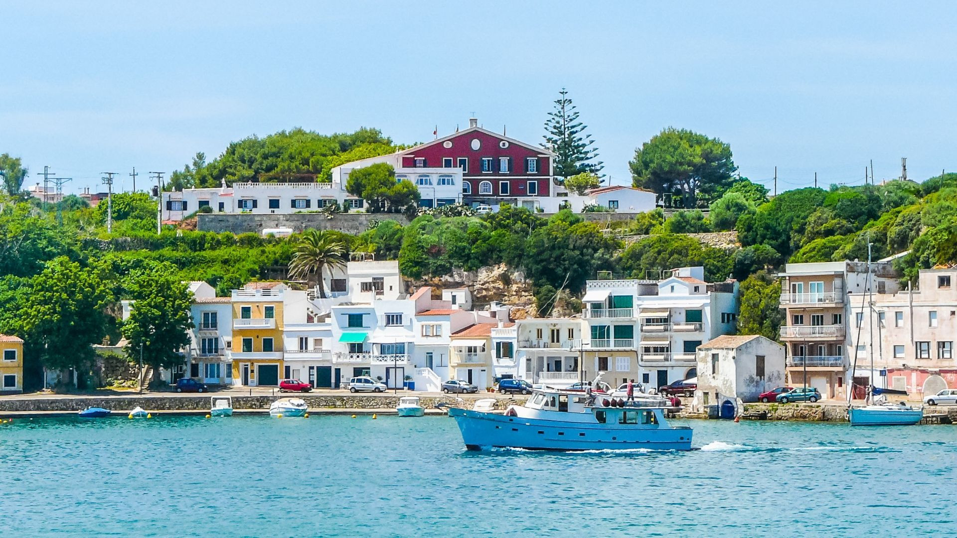 Colourful waterfront of Mahón harbour - Menorca - Spain