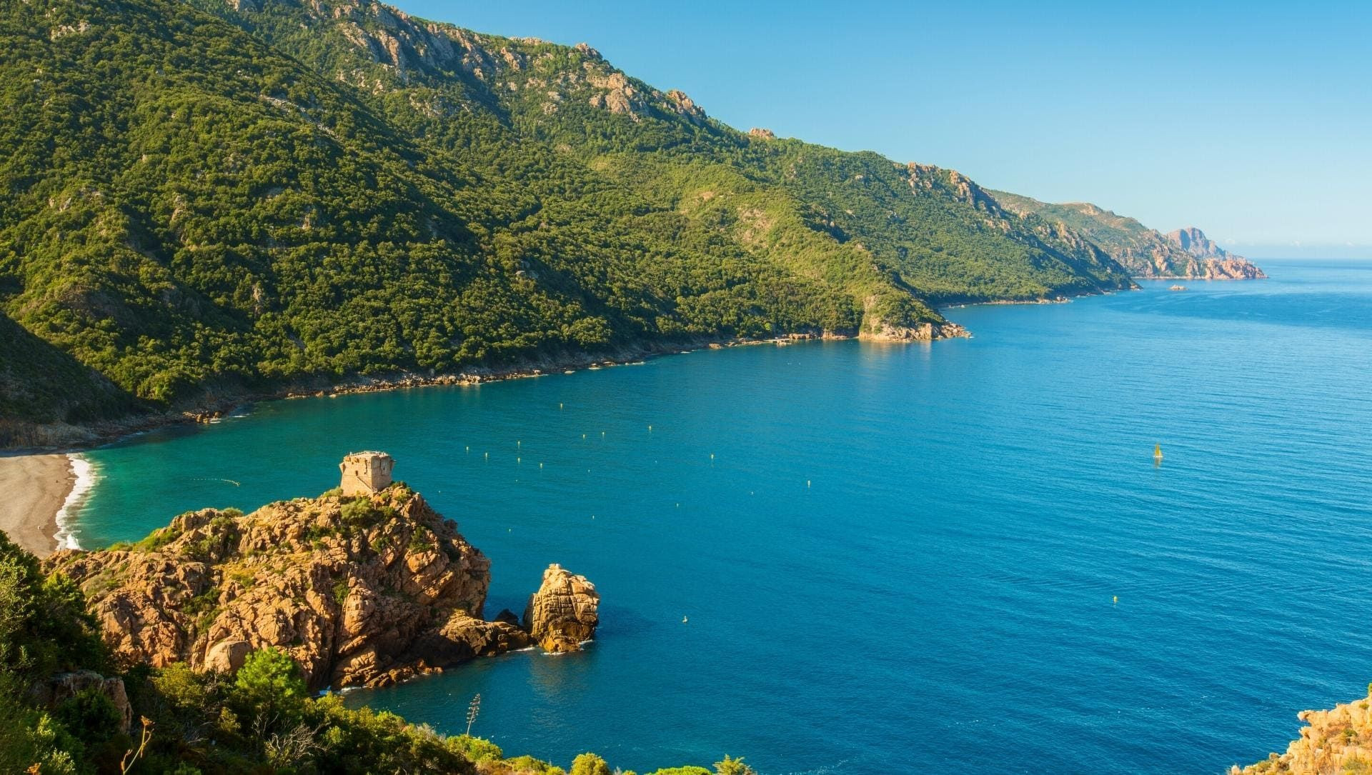 Genoese tower and Gulf of Porto - Corsica - France