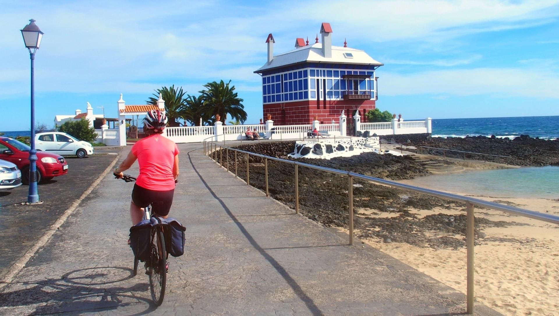 Cyclist by the sea - Lanzarote - Canary Islands - Spain