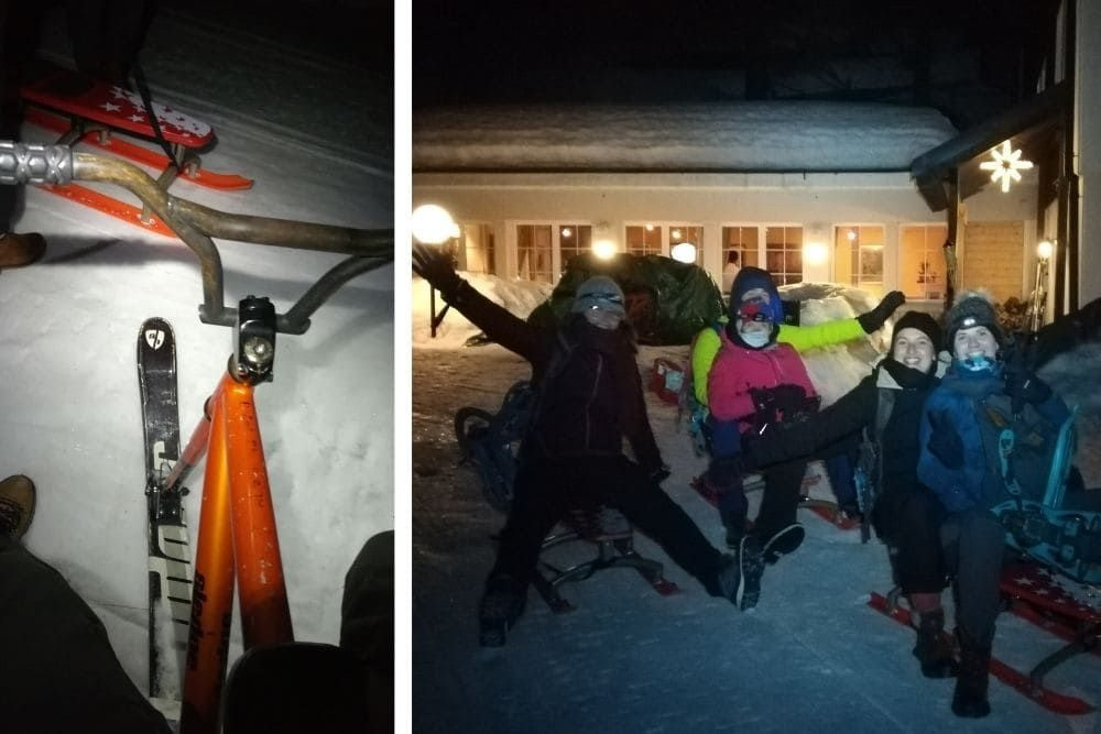 Ready to head back down by sledge!