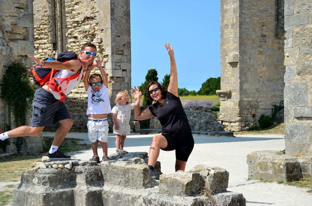 Family at Châteliers Abbey on Île de Ré