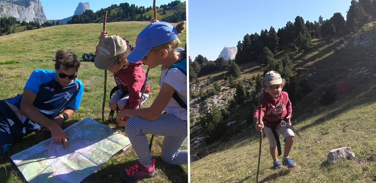 Reading the map and finding the way with a compass