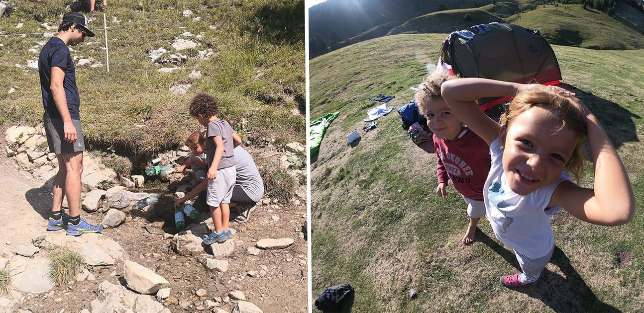 © Julie Marienval Collecting spring water and setting up camp ©️ Julie Marienval