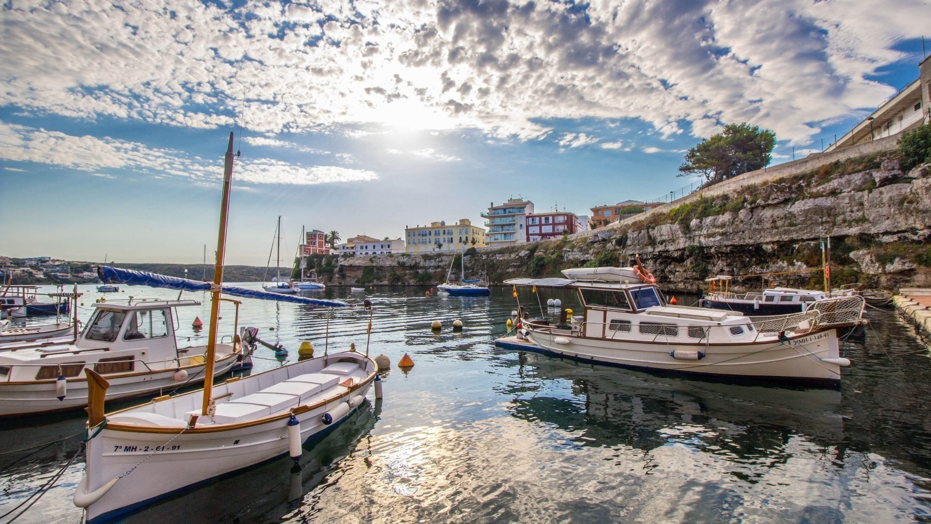 Fishing boats in Fornells harbour - Menorca - Spain