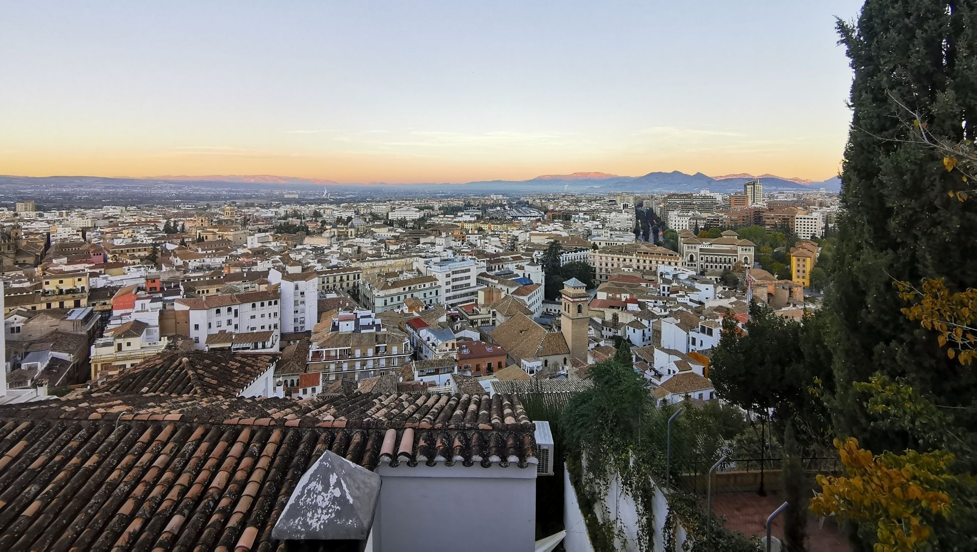 Granada at dawn from the Albaicín - Andalusia - Spain