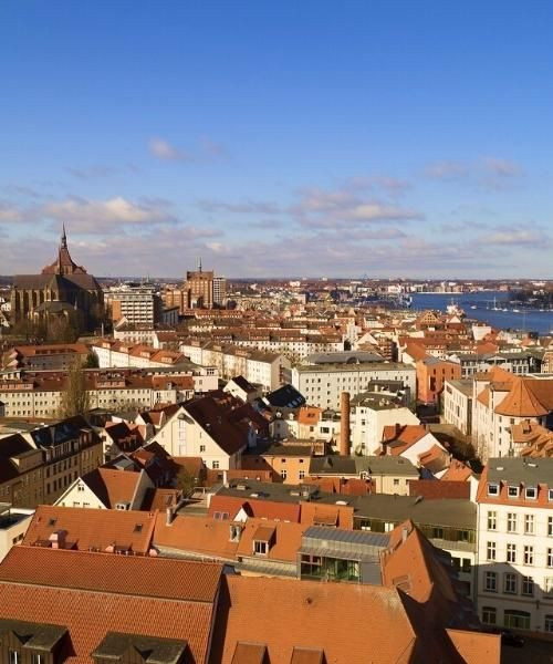Harbor and old town of Rostock - Baltic Sea - Germany
