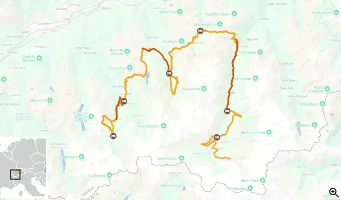 Haute Route in Switzerland : from Arolla to Zermatt