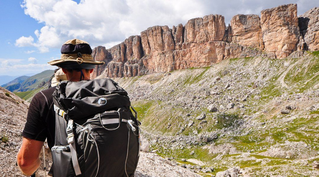 Hiker seen from behind