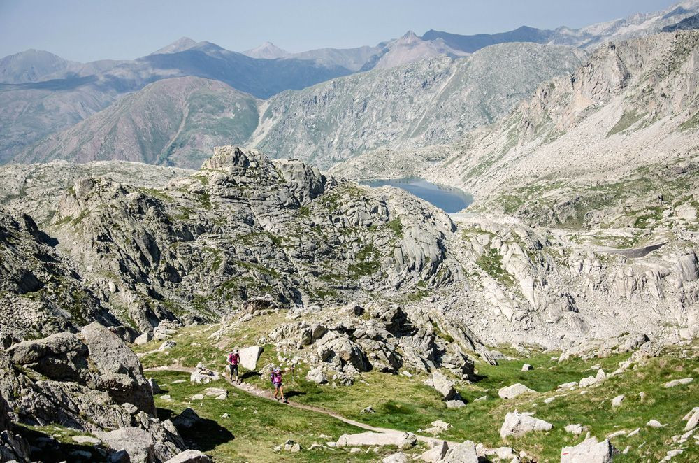 Landscape crossed before Saburo Pass, with Saburo Lake in the distance