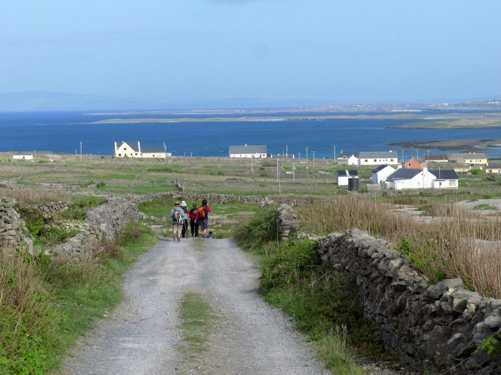 On Inishmore, with Connemara landscape in the background