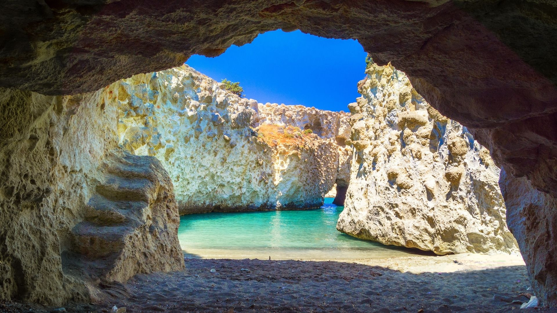 Papafragas sea cave and beach - Milos - Greece