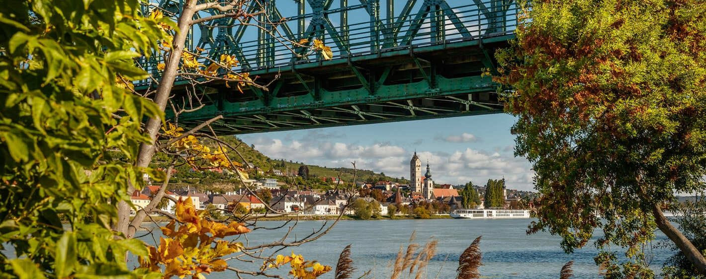 Krems on the Danube seen under the bridge - Wachau - Austria