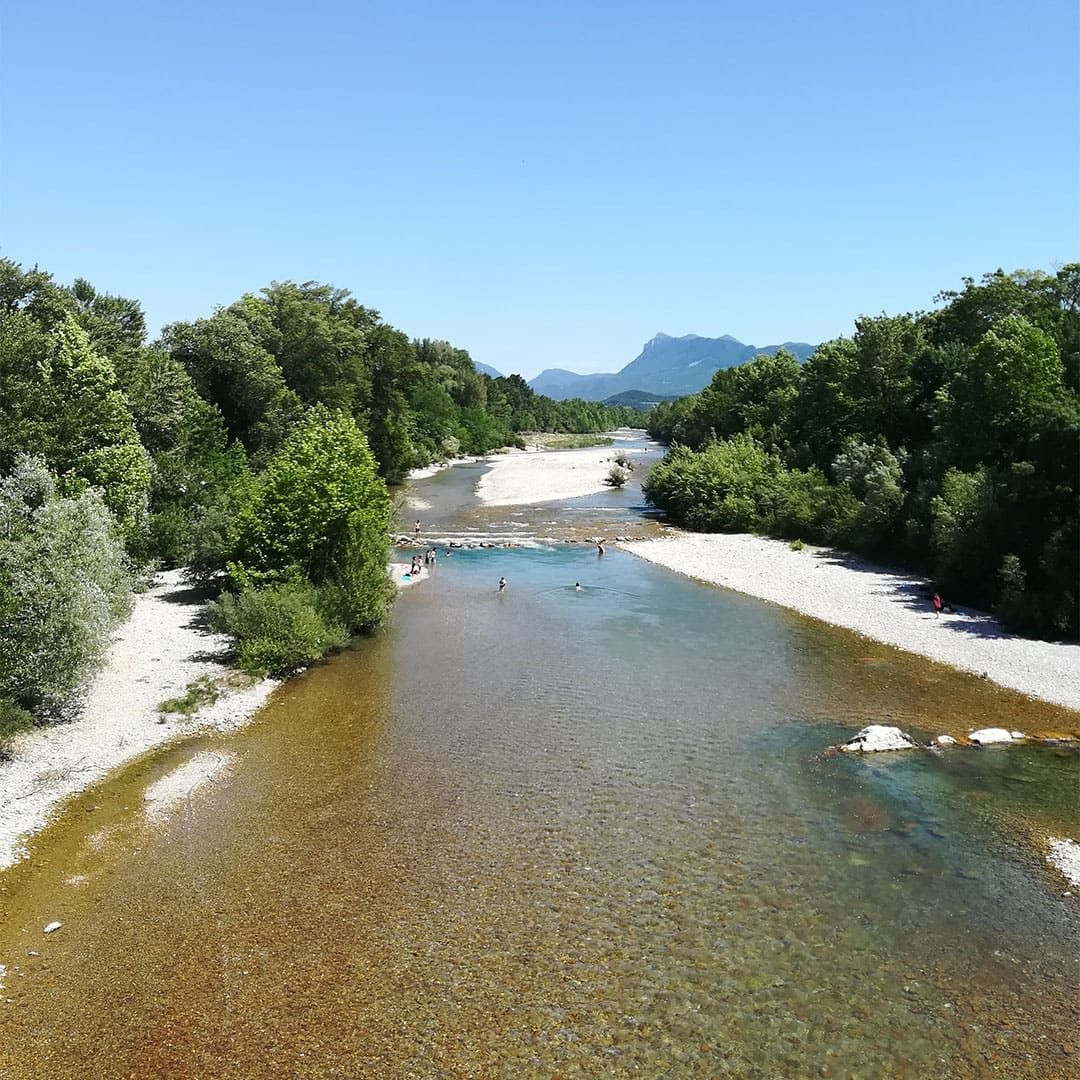 The Drôme river at Crest