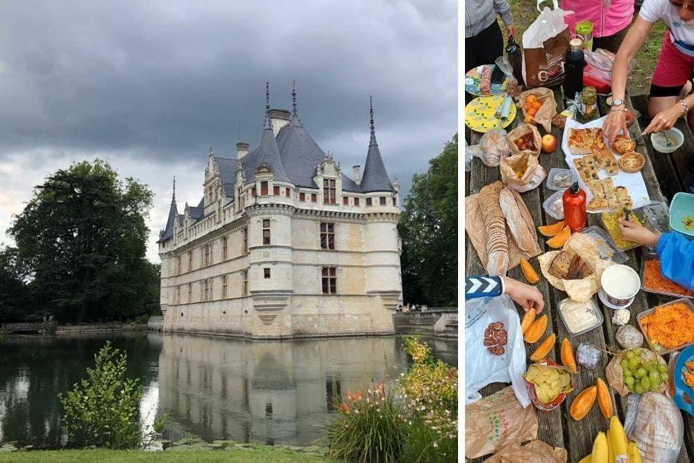 Azay Castle and the day's dinner © Charlotte Laventureux