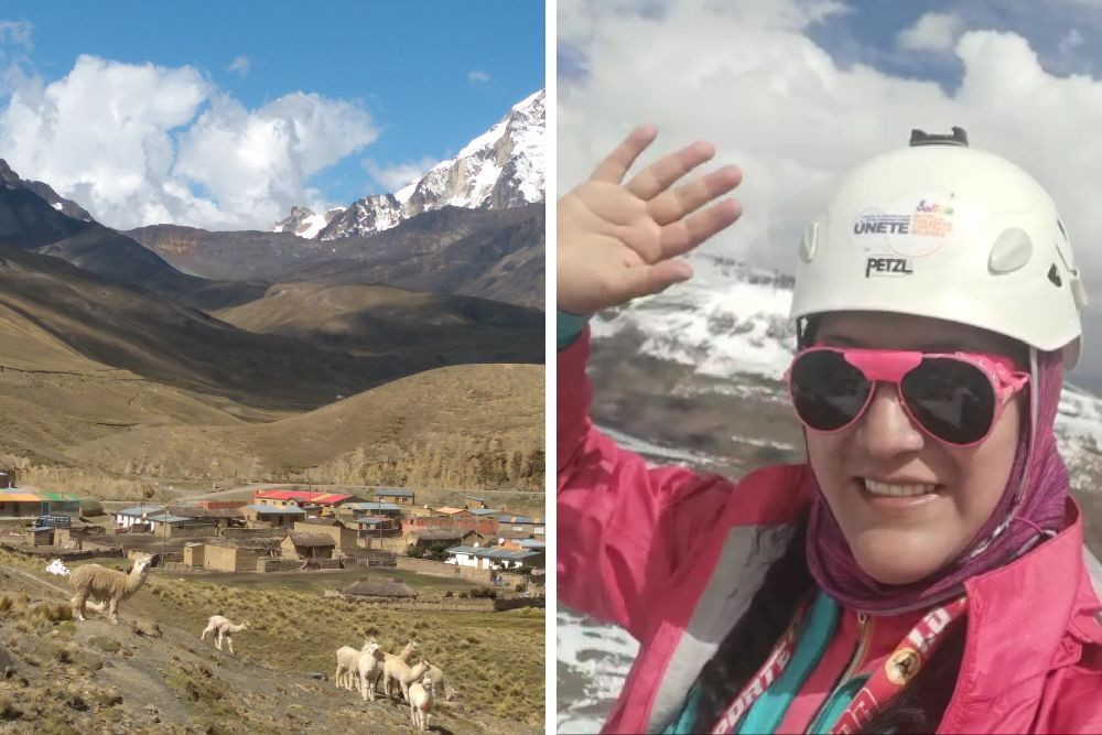Huayna Potosí climbed by the cholitas, Bolivia © Guillaume Lorimier