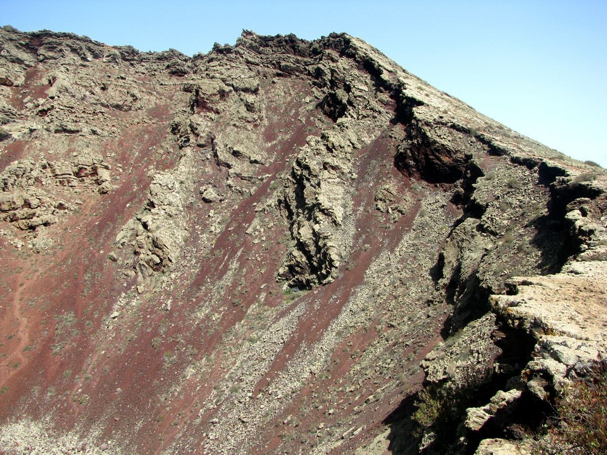 The dark red lava of Corona