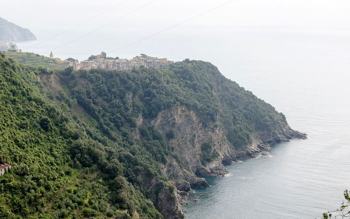 The village of Corniglia seen from the Sentiero Azzurro