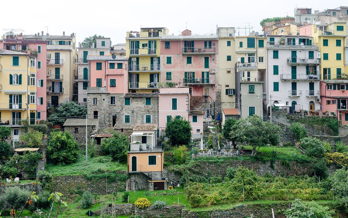 Colourful houses in the village of Corniglia