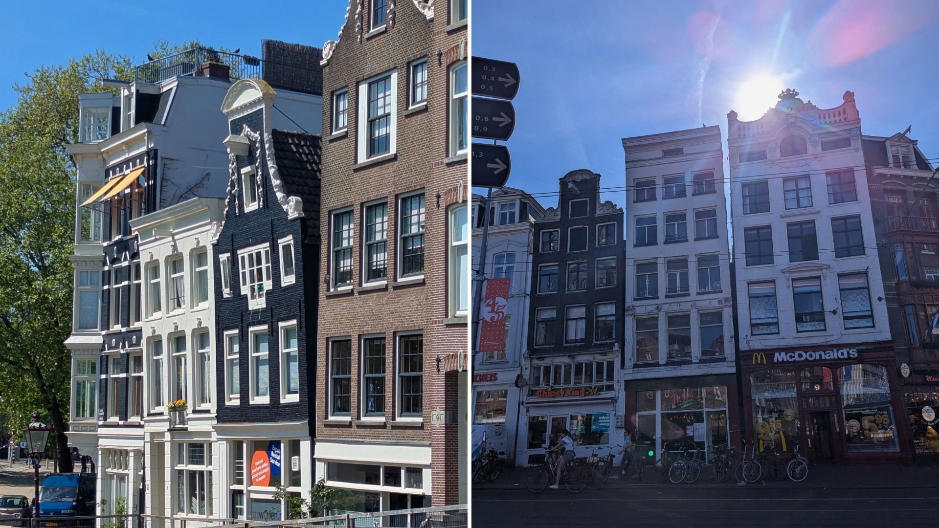 Typical leaning houses of Amsterdam article Elodie