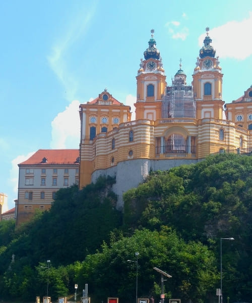 Melk Abbey at sunset - Danube - Austria