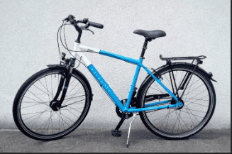 Men's frame, 28-inch wheel, with coaster brake and 7 gears; standard size for riders from 1.61 to 1.90 m or larger size for riders over 1.91 m