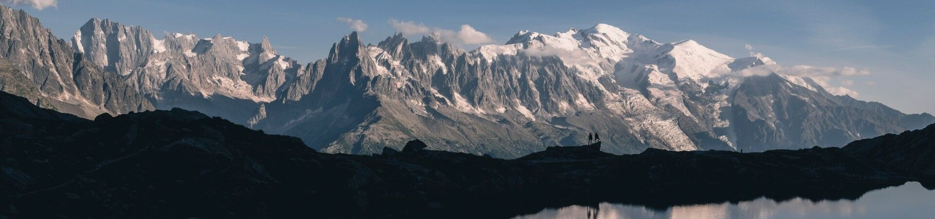 Panorama of the snowy Mont-Blanc massif - Northern Alps - France