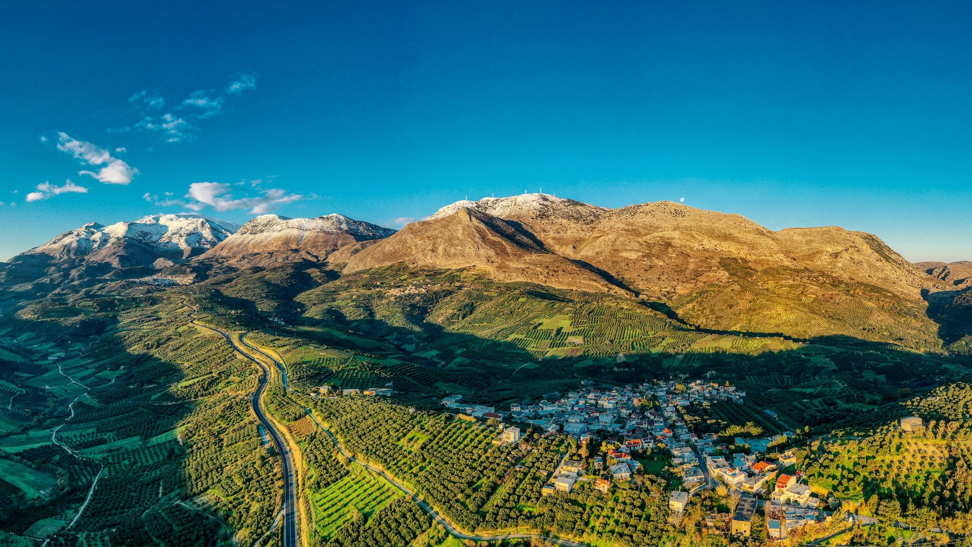 Olive grove valley below Mount Psiloritis (Ida) - Crete - Greece