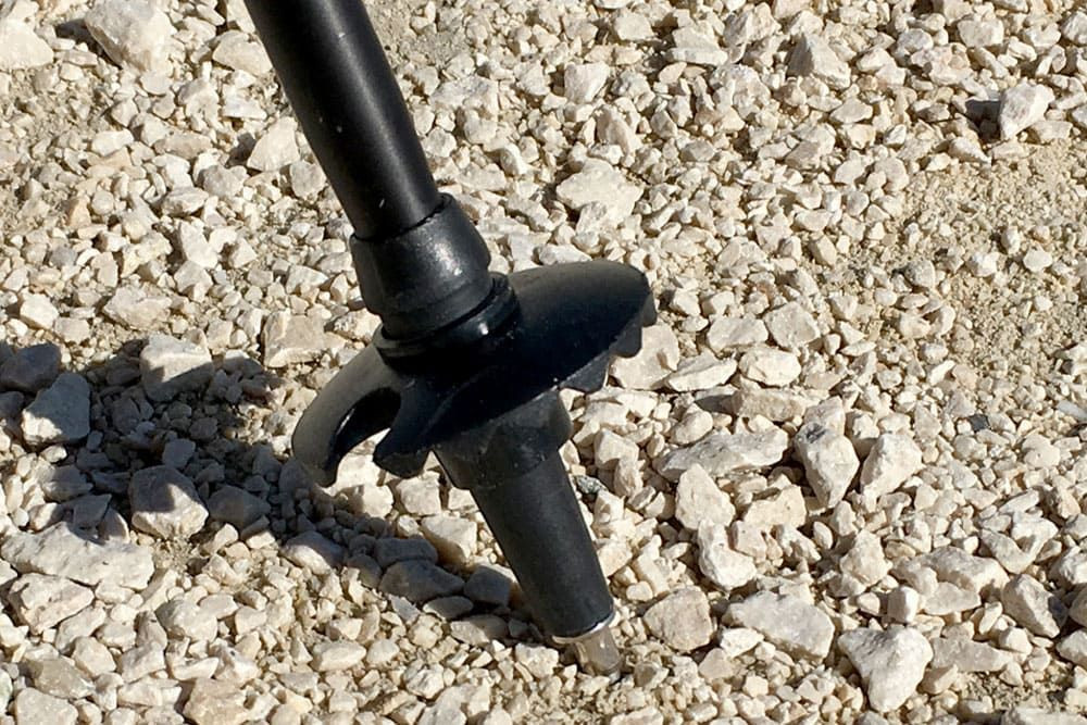 Narrow basket on a trekking pole