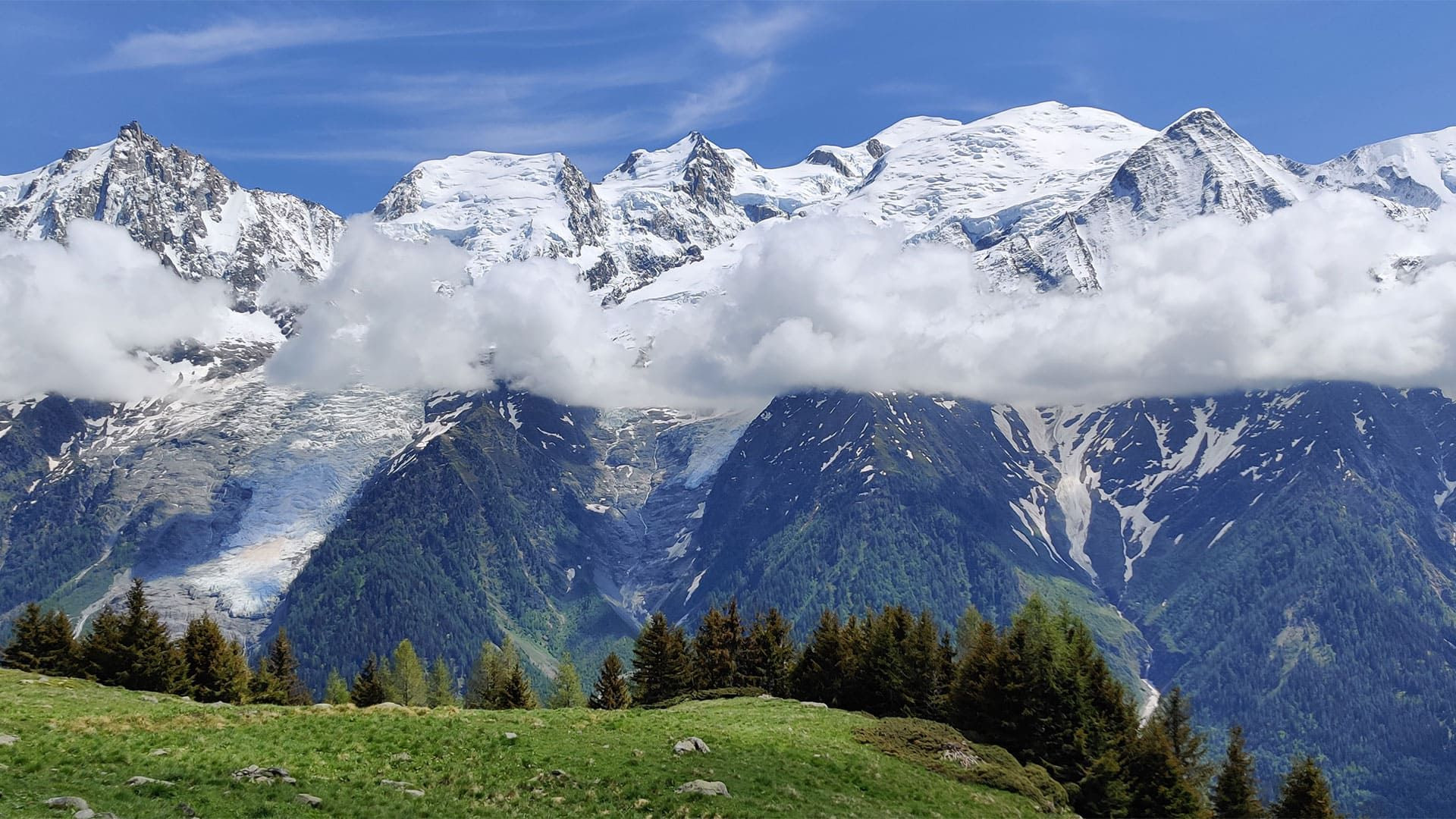 Panorama of the Mont Blanc massif - Haute-Savoie - France
