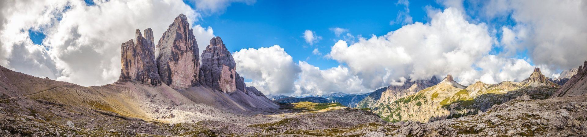 Panoramic view of Tre Cime di Lavaredo - Dolomites - Italy