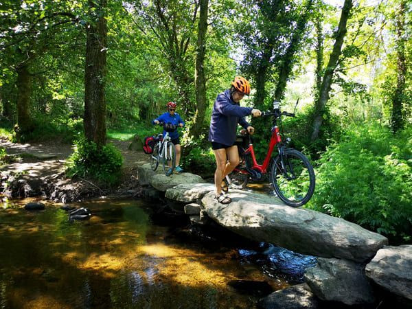 Crossing a river on EuroVelo 1