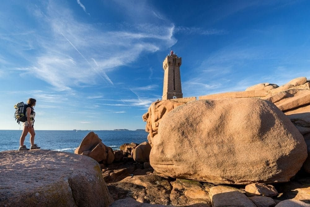 Men Ruz lighthouse on the Pink Granite Coast