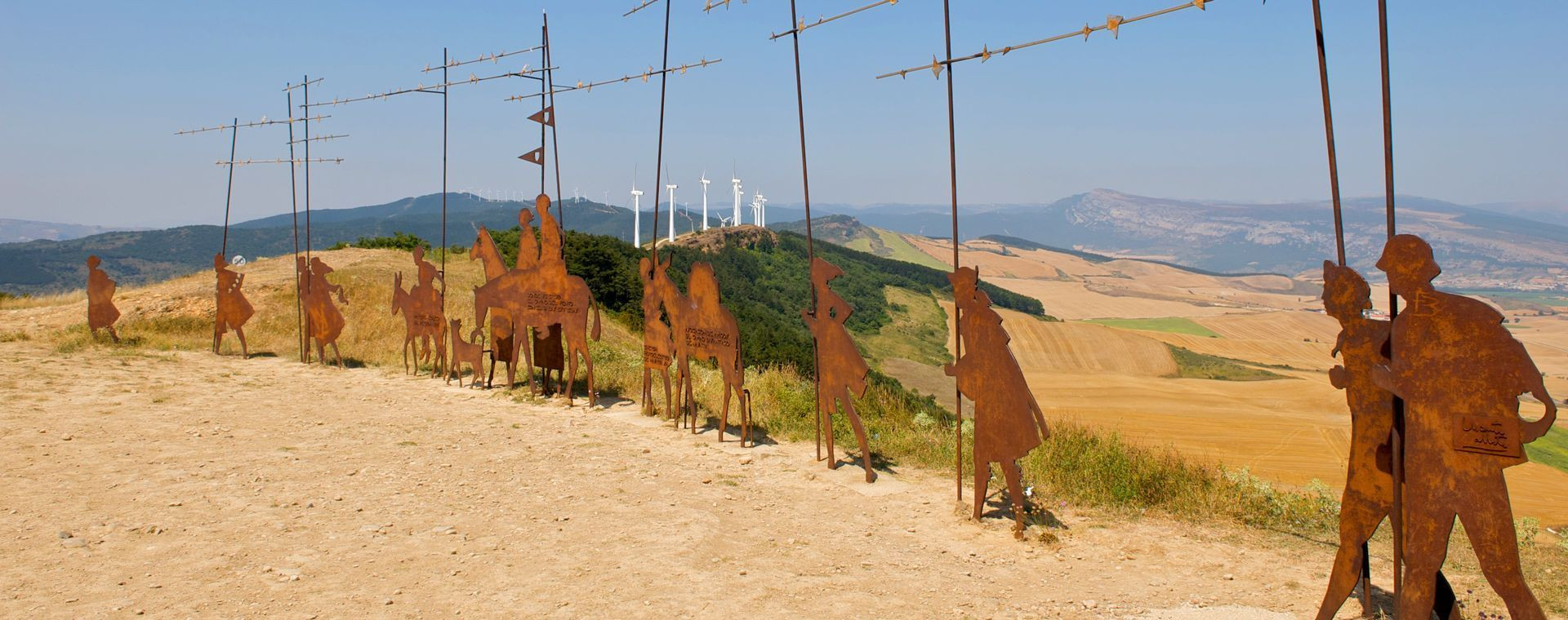 Pilgrim sculptures of the Alto del Perdón - Sierra del Perdón - Camino de Santiago - Spain
