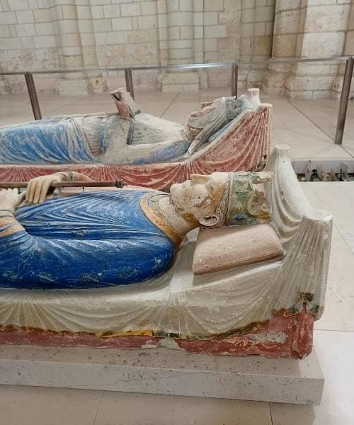 Eleanor and Henry II; Two of the four royal recumbent figures in the royal Plantagenet necropolis at the Royal Abbey of Fontevraud © Charlotte Laventureux