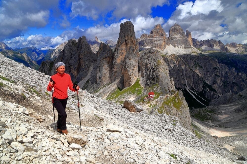 Hiker in the Dolomites