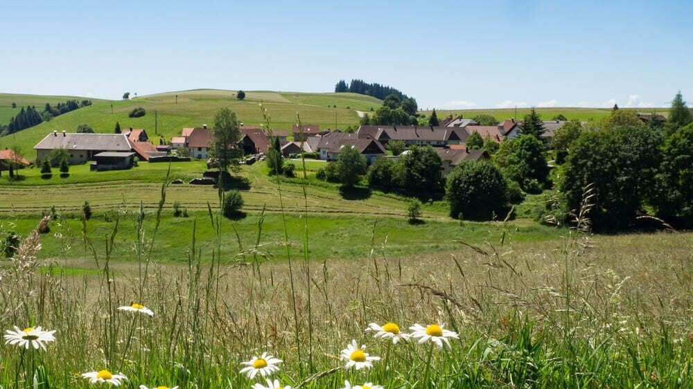 Rolling farmland and village - Black Forest - Germany