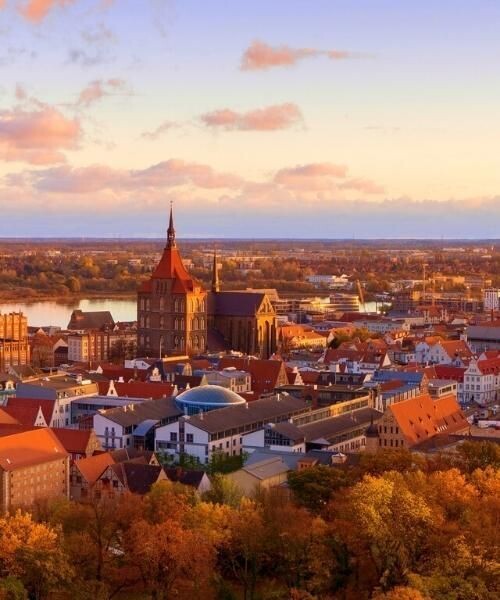 Rostock at sunset - Germany