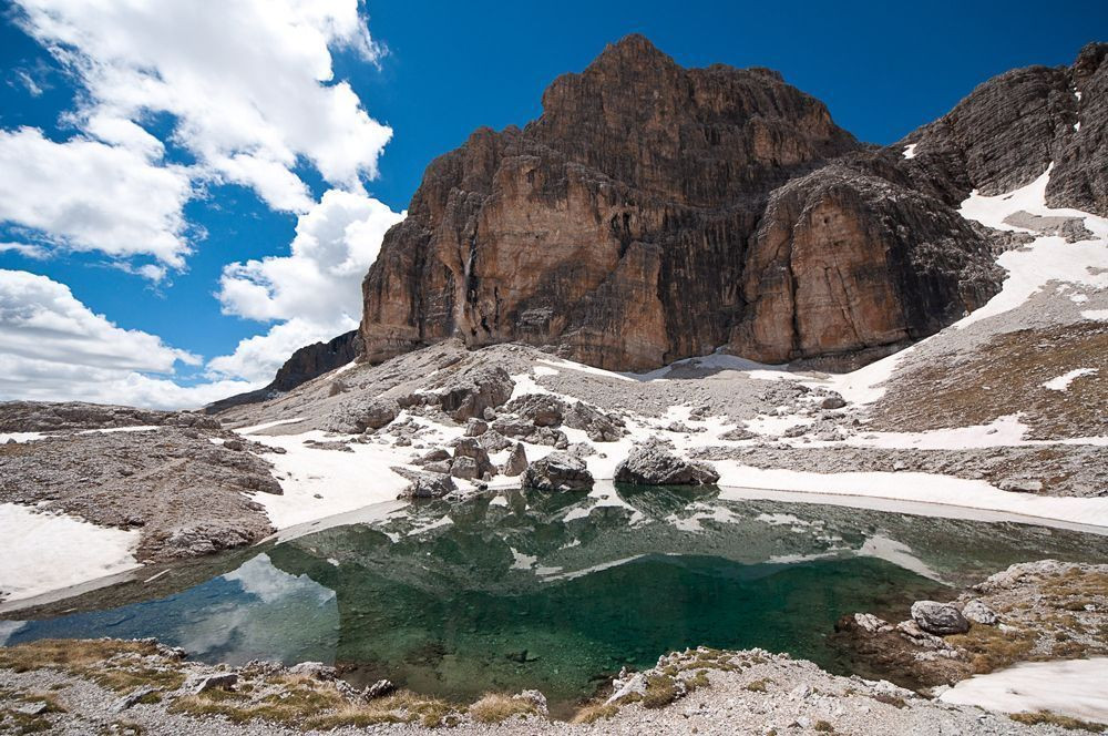 Small lake below Le Ponte, near the Piz Boè