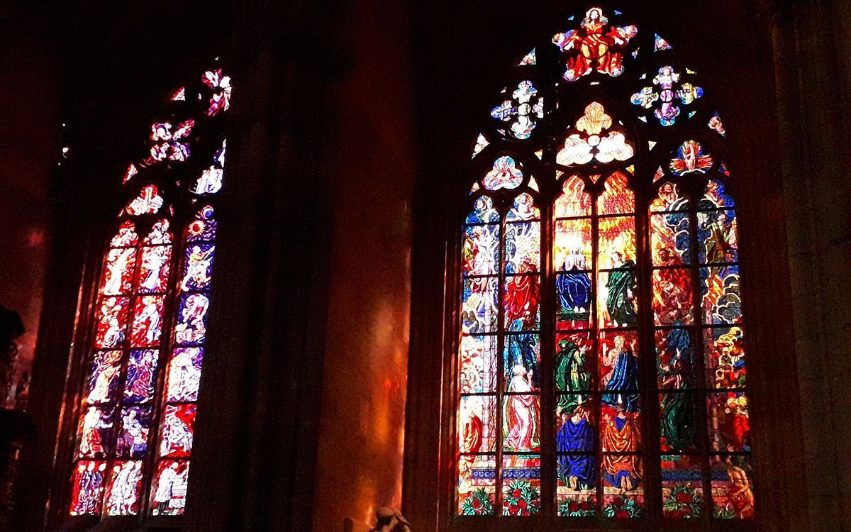 Stained glass windows of St. Vitus Cathedral