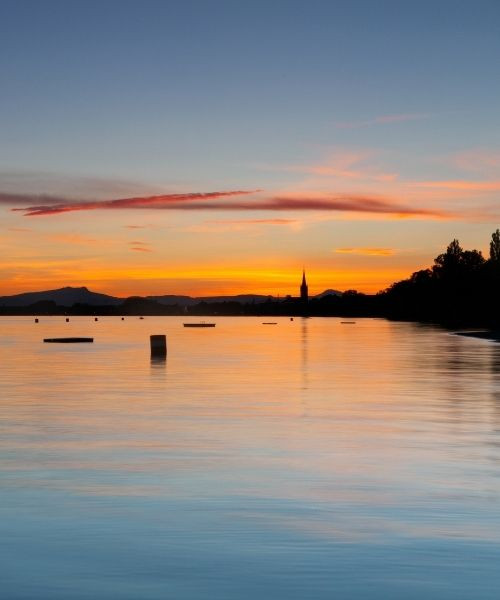 Coucher de soleil sur le lac de Constance à Radolfzell - Bade-Wurtemberg - Allemagne