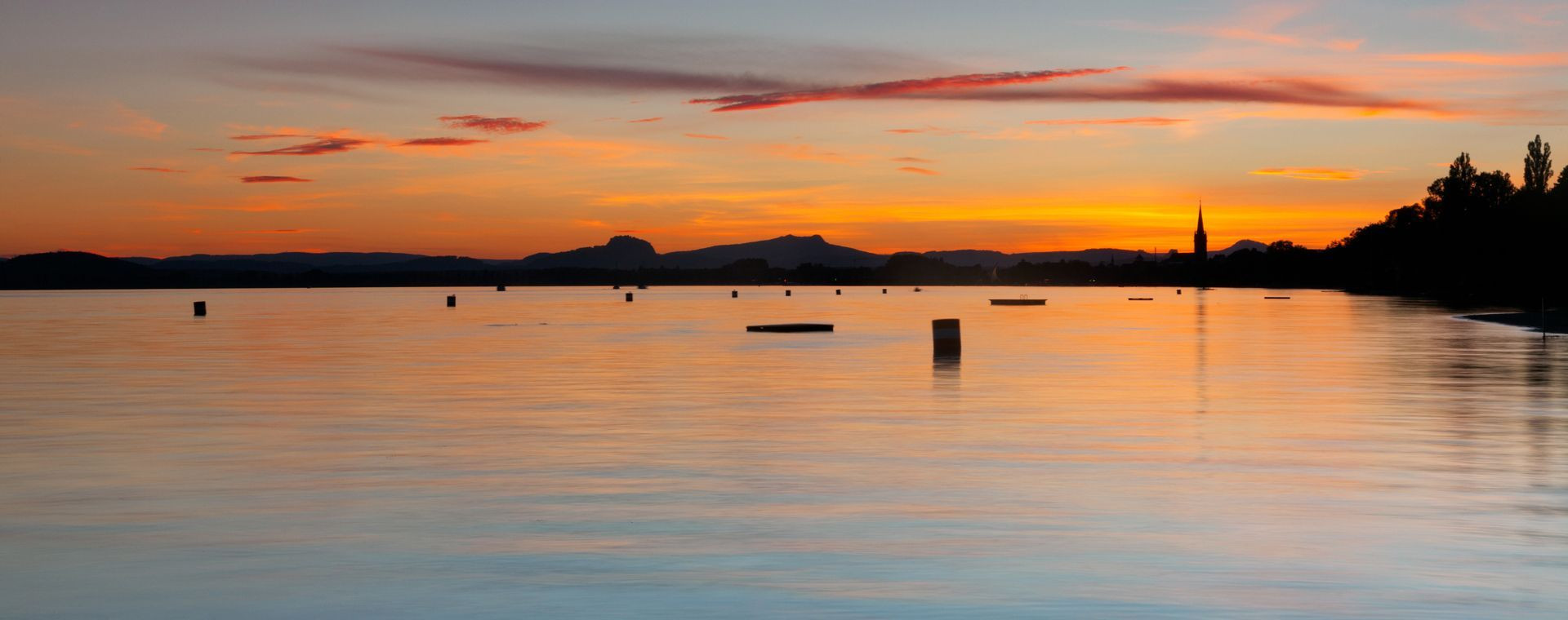 Coucher Soleil Untersee Radolfzell - Allemagne