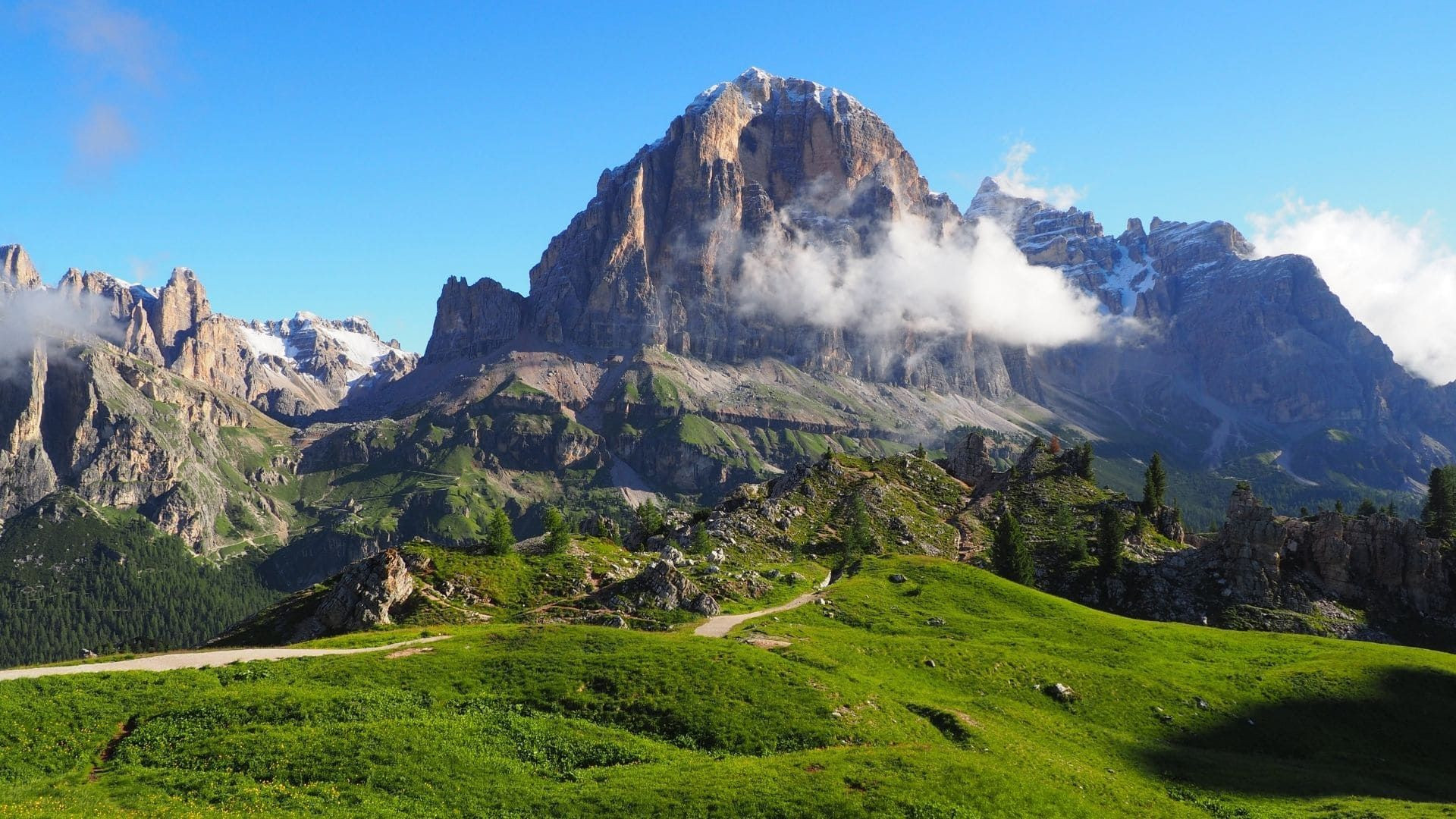 Tofana di Rozes et prairies alpines - Dolomites - Italie